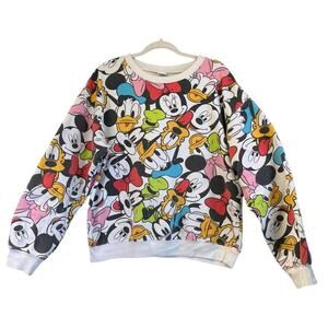 Disney Mickey and Friends Womens L/11-13 Sweater Crew Neck FLAWS